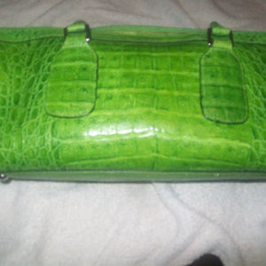 wilsons leather faux lime green medium handbag